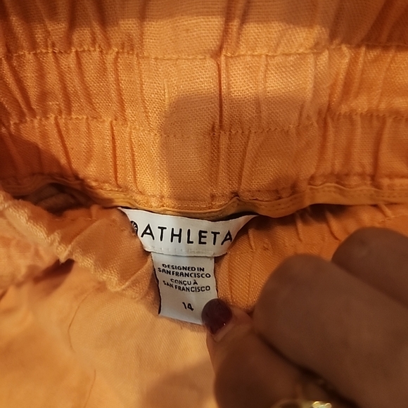Athleta Women's Cabo Linen Jogger Pants Cactus Peach - Picture 3 of 3